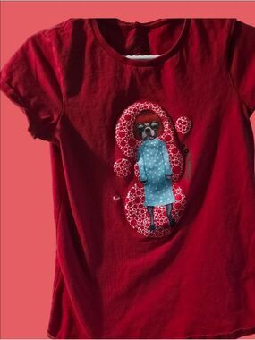 4/$25 Deal! Red Short-Sleeve Graphic Tee with Pet Rocks Themed Character
